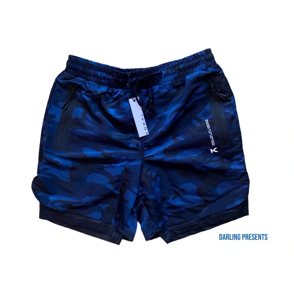 Koral Camouflage Layered Shorts Men Color Blue Size S